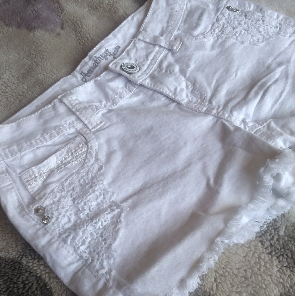 Women's White Denim Shorts